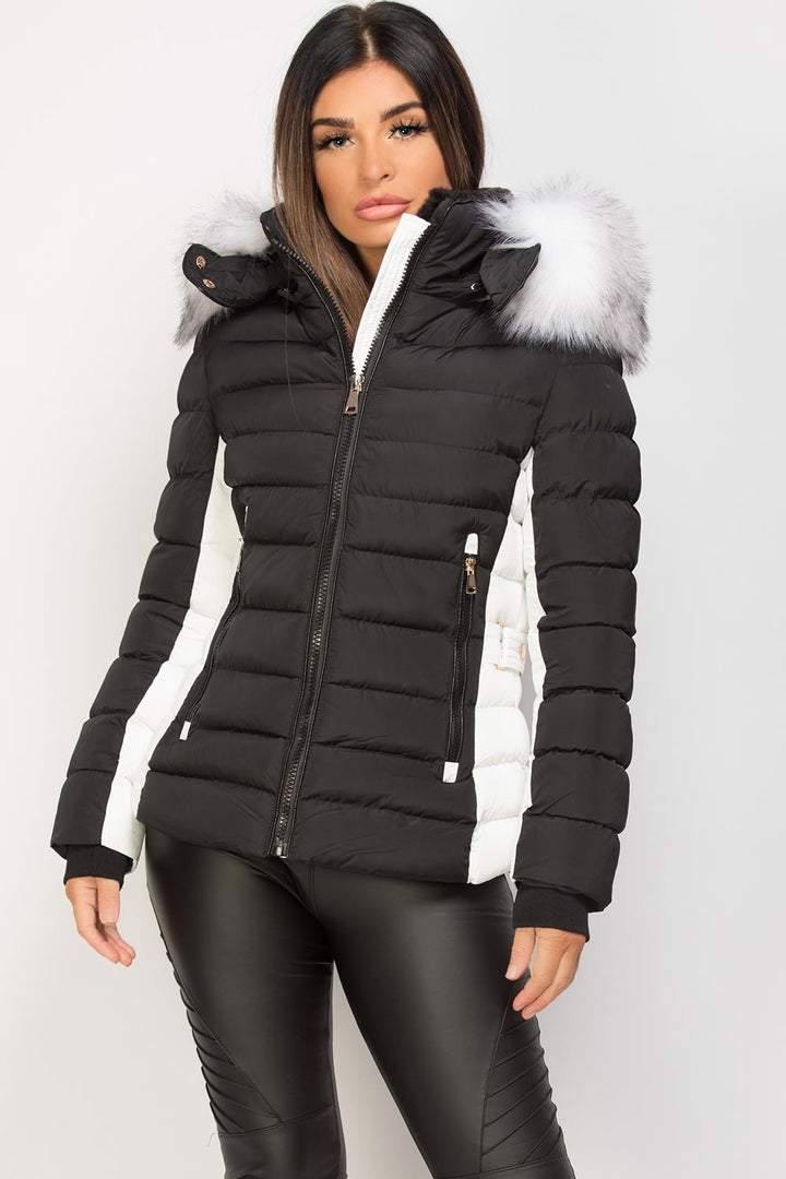 Noella | Women’s puffer jacket with detachable faux fur hood