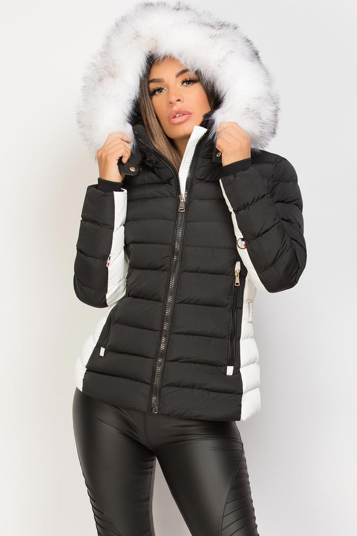 Noella | Women’s puffer jacket with detachable faux fur hood