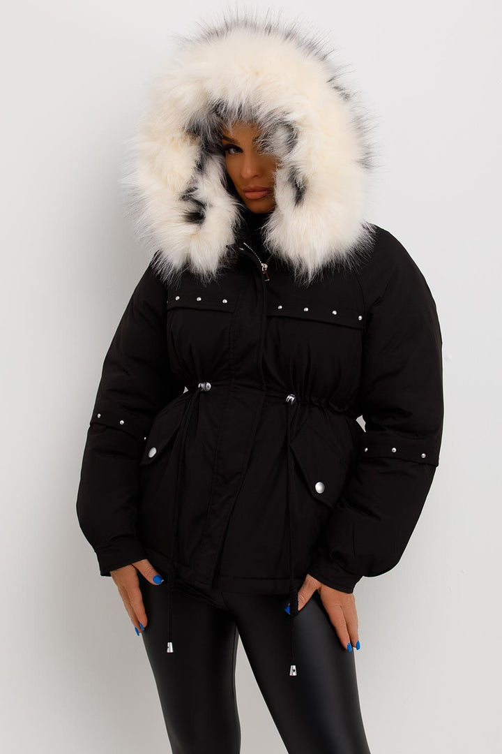 Amayah | Women’s hooded coat with drawstring waist