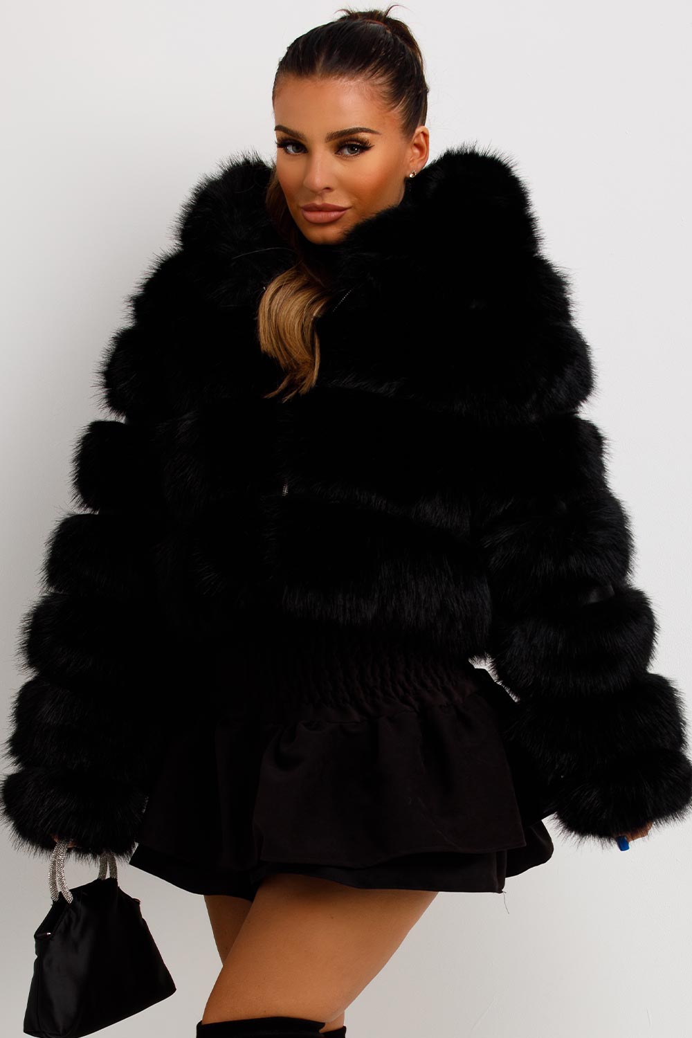 Loretta | Women’s faux fur jacket with hood