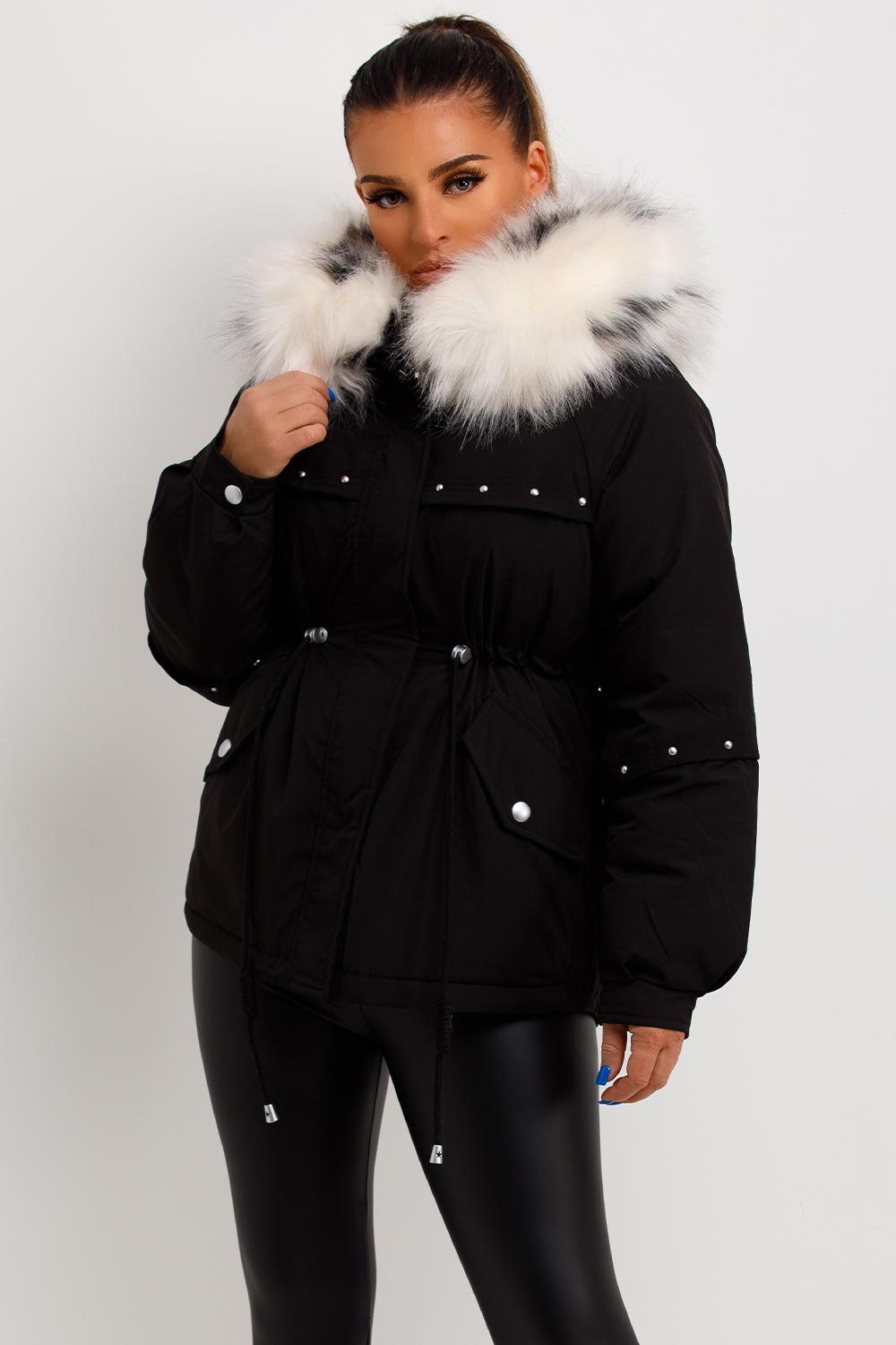 Amayah | Women’s hooded coat with drawstring waist