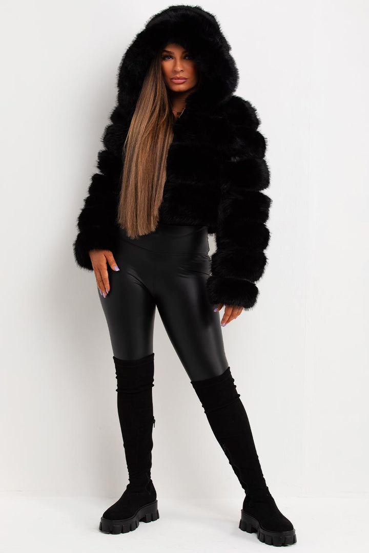 Loretta | Women’s faux fur jacket with hood