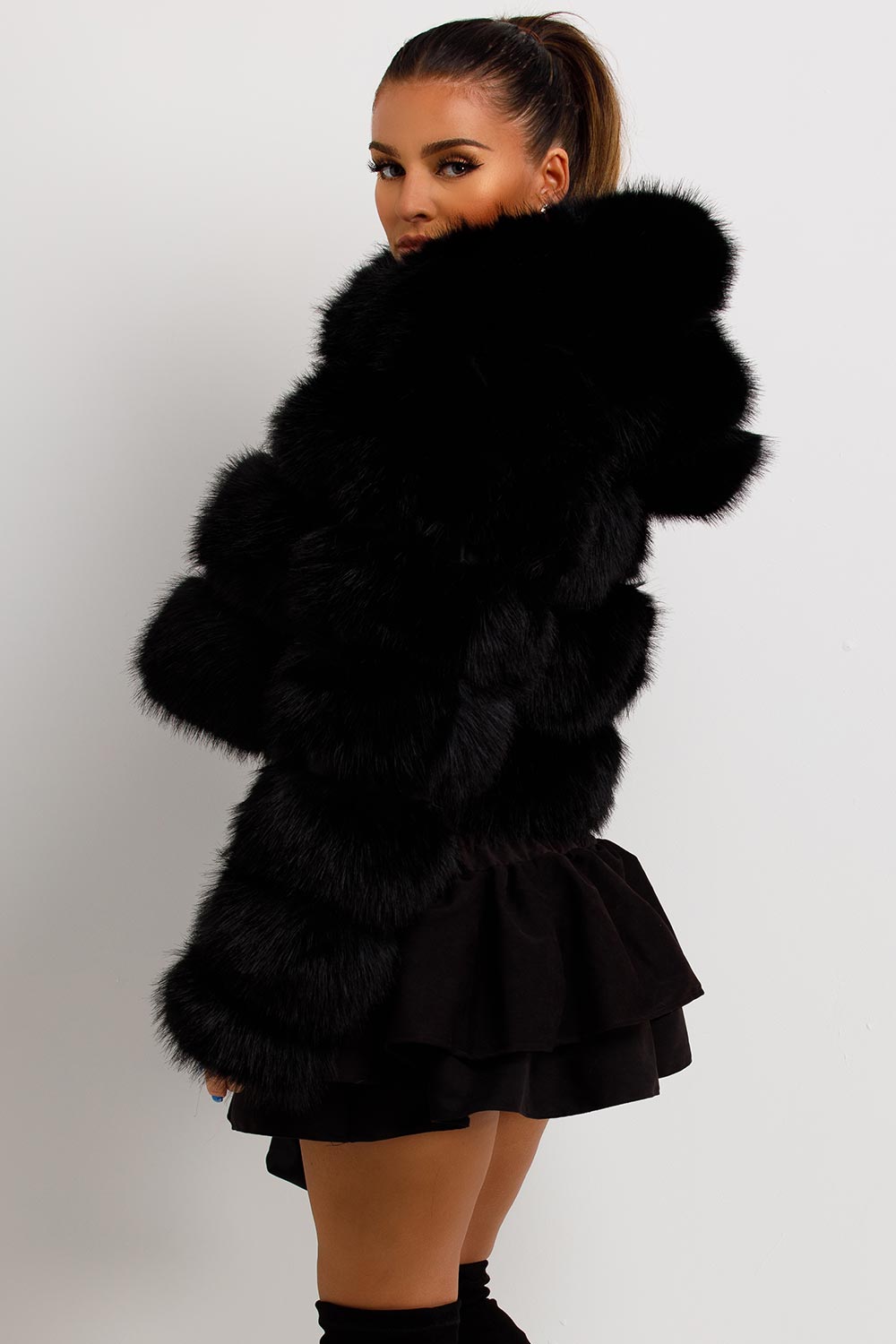 Loretta | Women’s faux fur jacket with hood