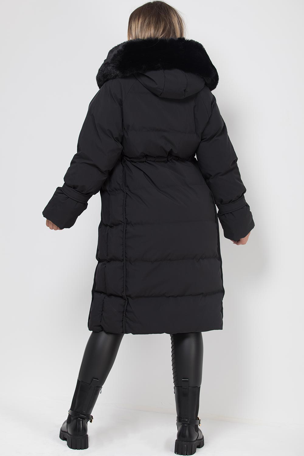 Brynna | Women’s long puffer down coat with faux fur hood