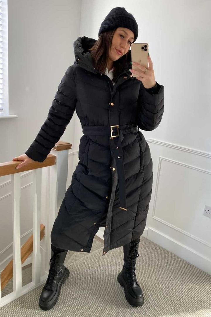 Avalee | Women’s long puffer coat with belt
