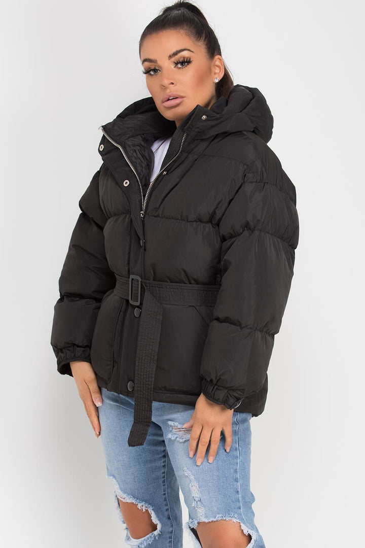 Lyrica | Women’s puffer padded jacket with belt