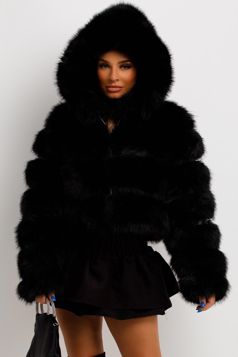 Loretta | Women’s faux fur jacket with hood