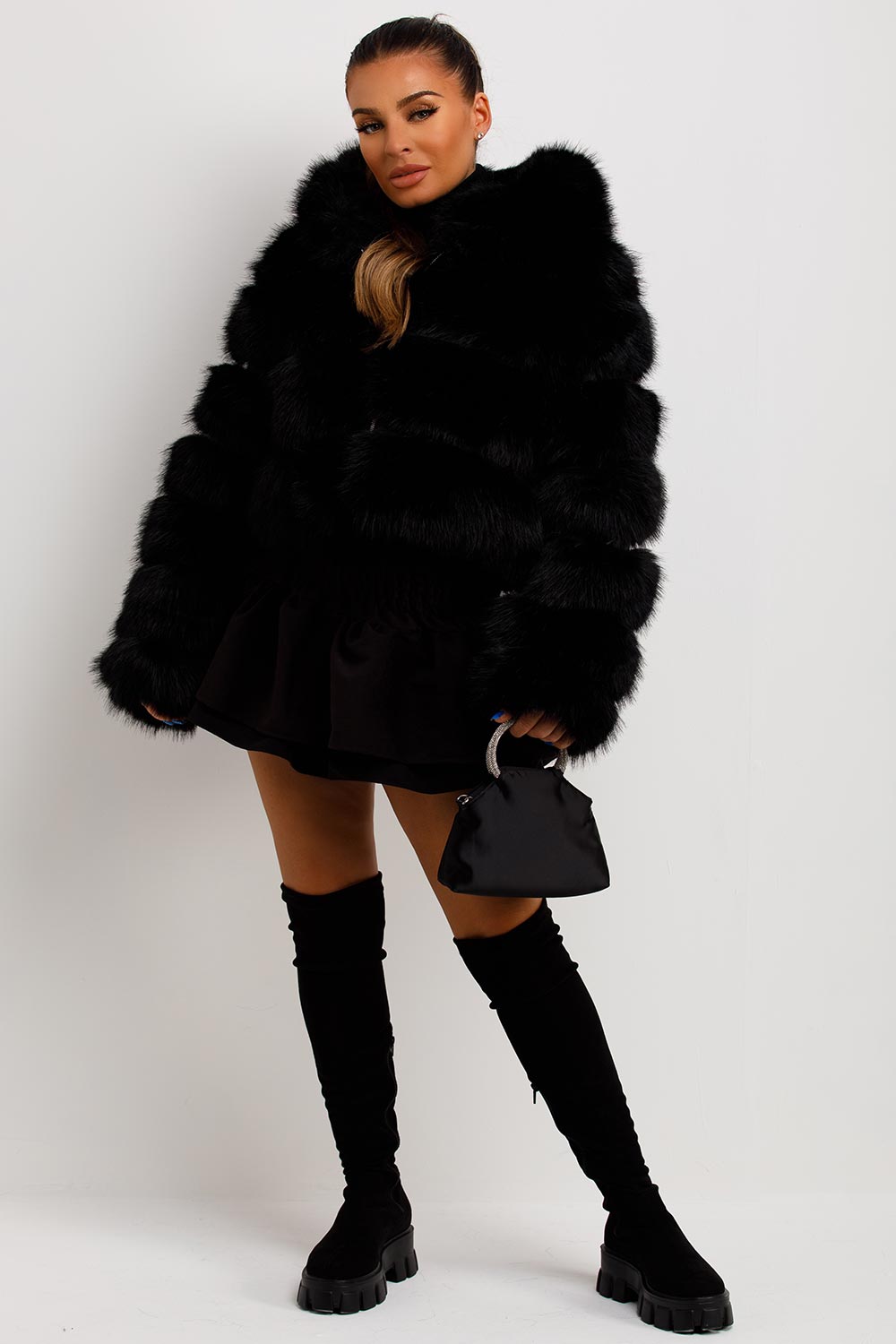 Loretta | Women’s faux fur jacket with hood