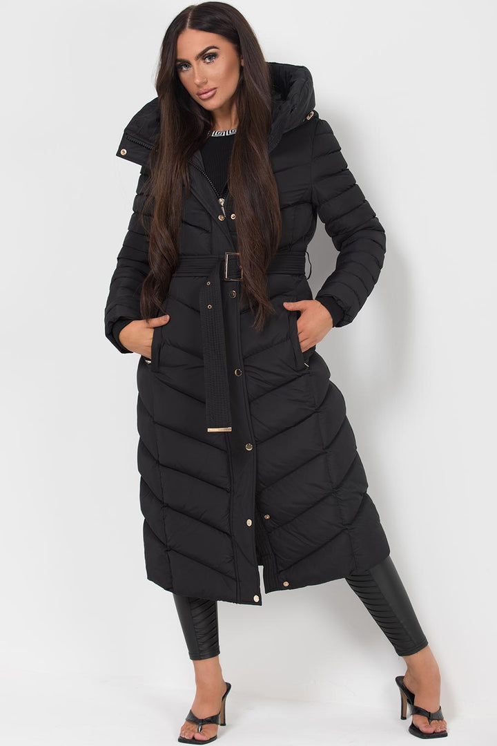 Avalee | Women’s long puffer coat with belt