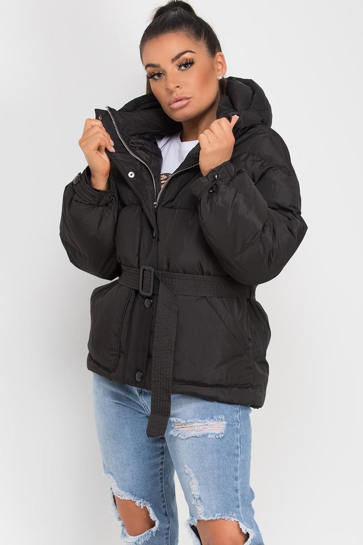 Lyrica | Women’s puffer padded jacket with belt