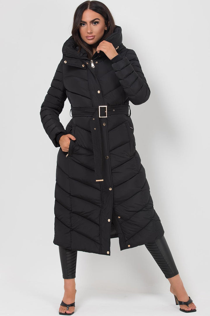 Avalee | Women’s long puffer coat with belt