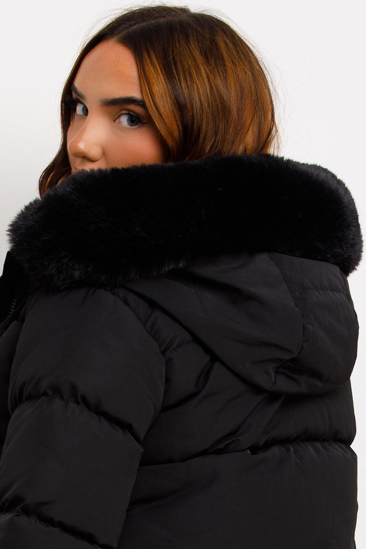 Jaylen | Women’s puffer jacket with faux fur hood