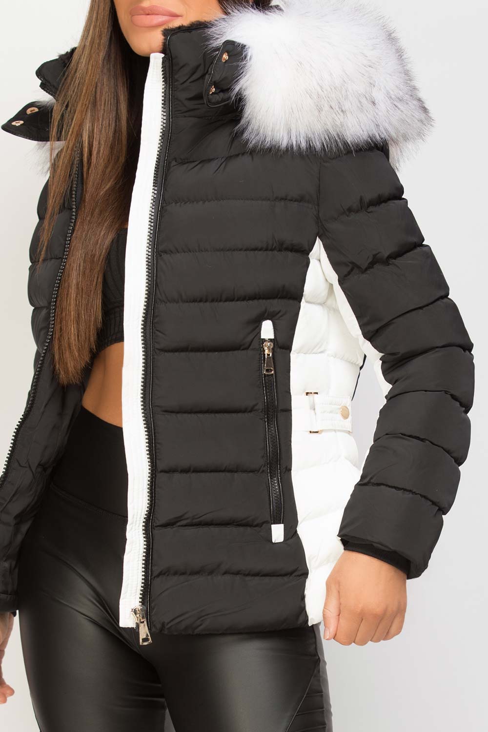 Noella | Women’s puffer jacket with detachable faux fur hood