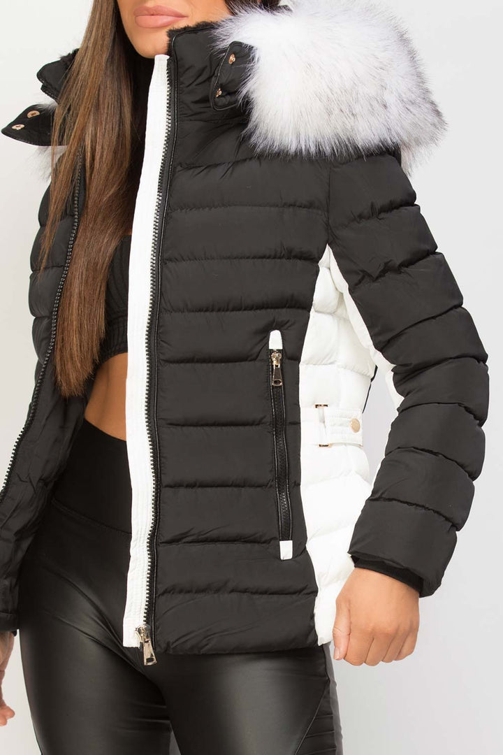 Noella | Women’s puffer jacket with detachable faux fur hood