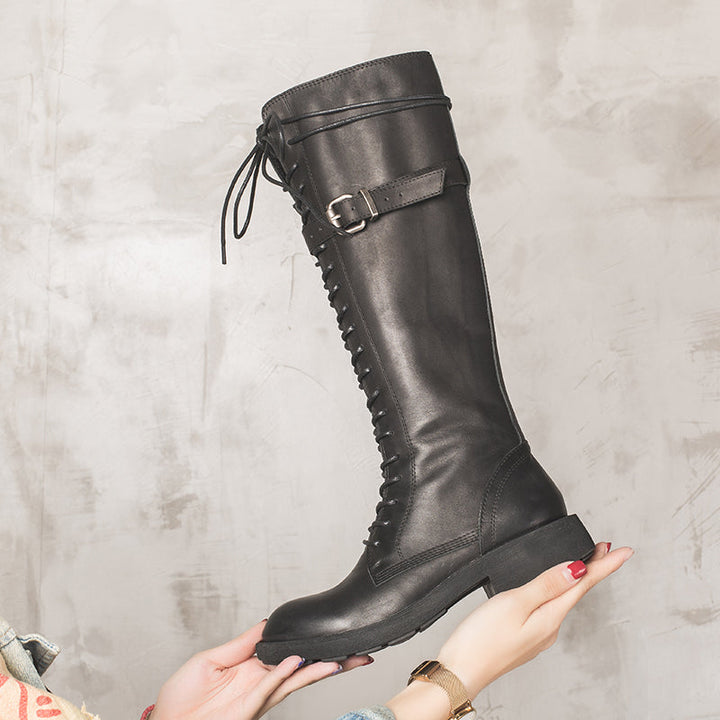 Rio | Women's lace-up knee-high riding boots