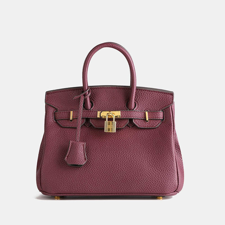 Amaya | Women’s luxurious embossed leather handbag with gold accents