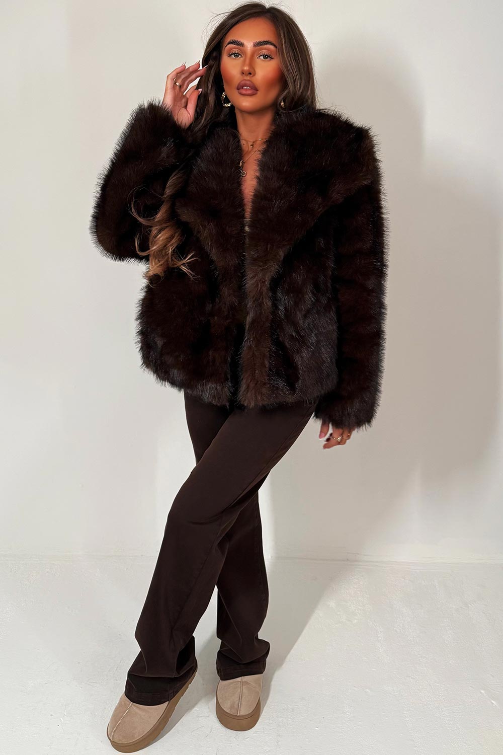 Selina | Women’s collared faux fur jacket