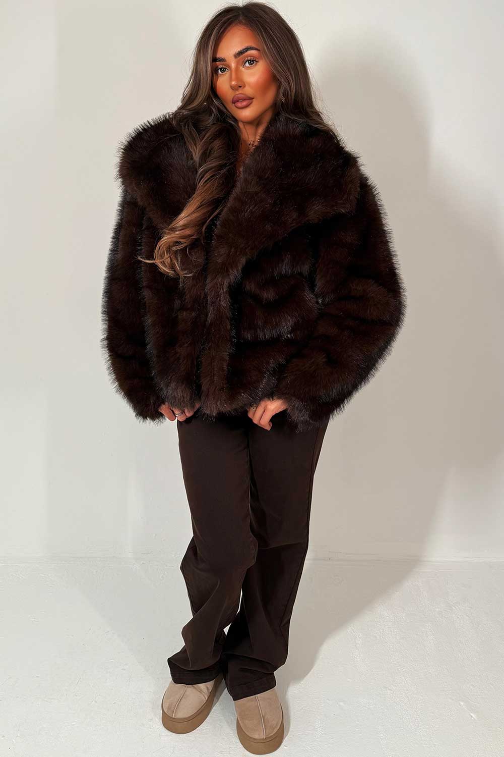 Selina | Women’s collared faux fur jacket