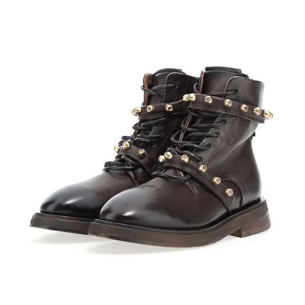Davina | Women’s leather studded lace-up ankle boots