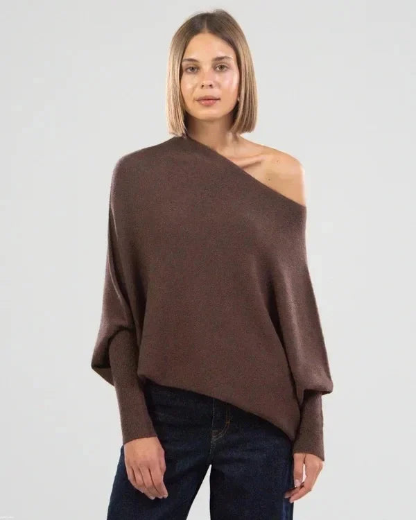 Sienna | Women’s sweater with draped asymmetrical design