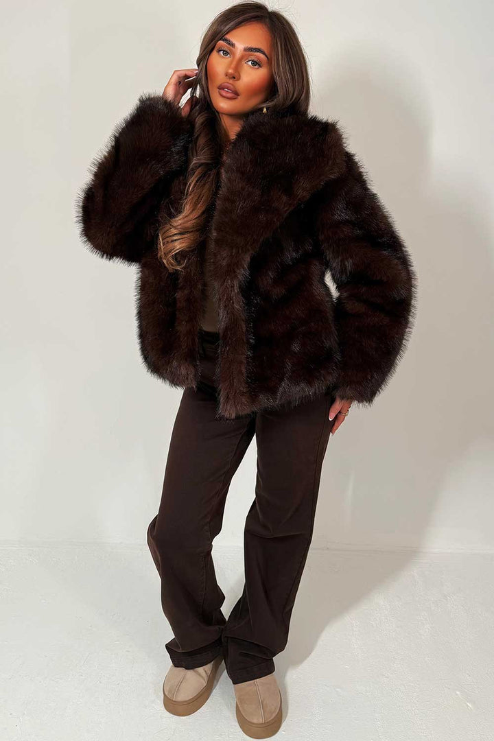Selina | Women’s collared faux fur jacket