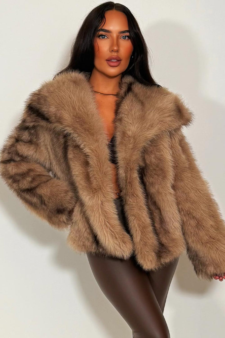 Imani | Women’s collared faux fur jacket