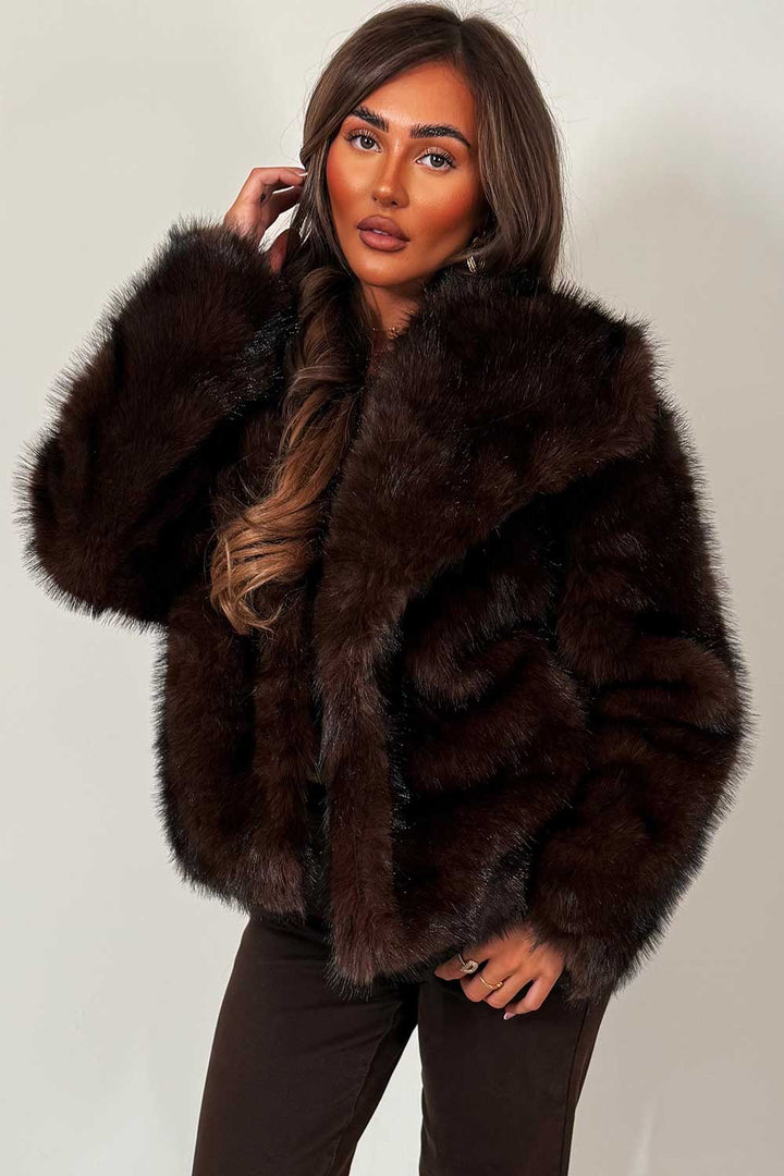 Selina | Women’s collared faux fur jacket