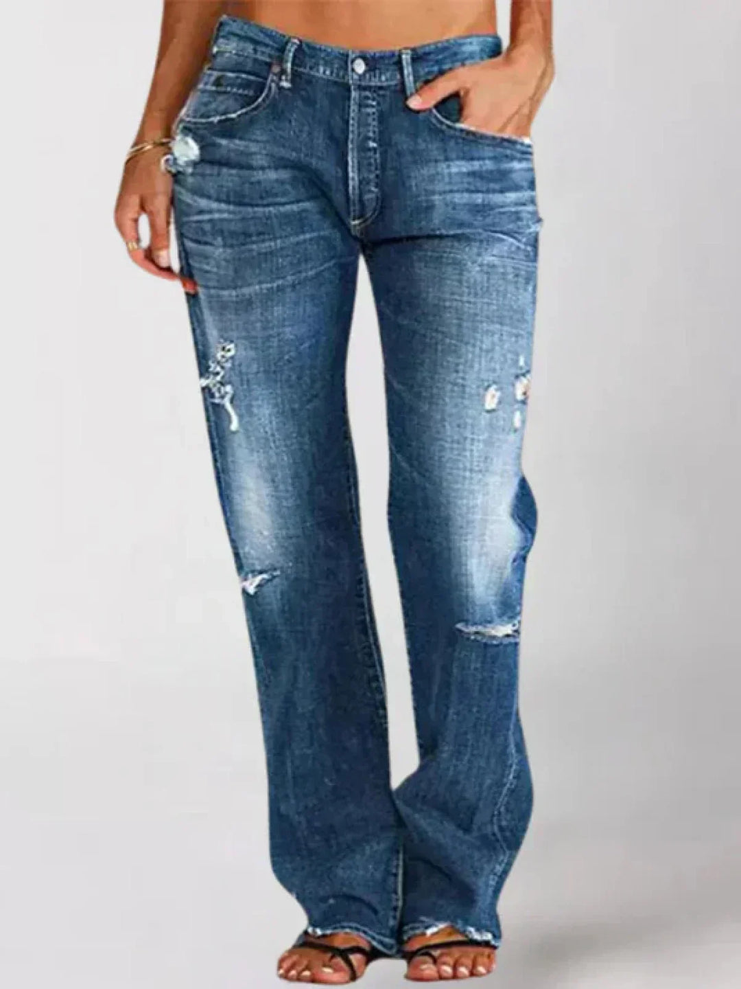 Adelyn | Low-rise wide-leg jeans
