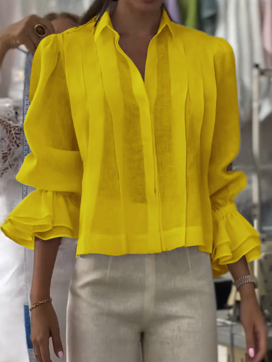 Annalise | Lapel long sleeve cardigan