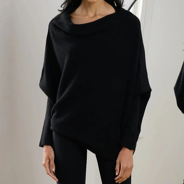 Sienna | Women’s sweater with draped asymmetrical design