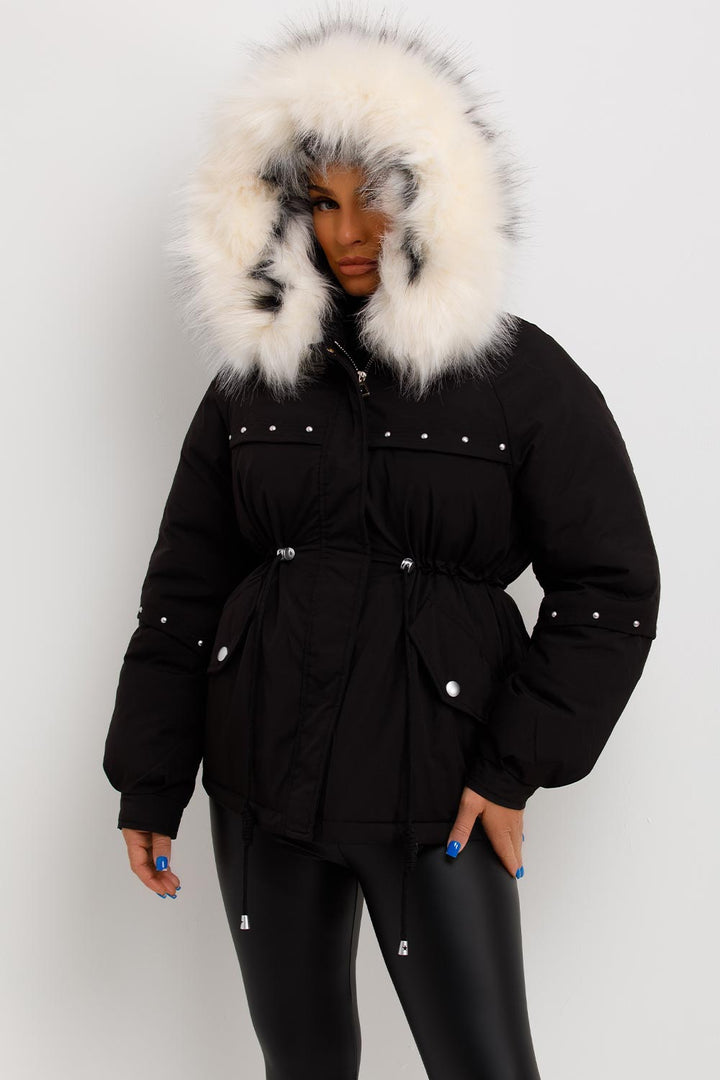 Amayah | Women’s hooded coat with drawstring waist