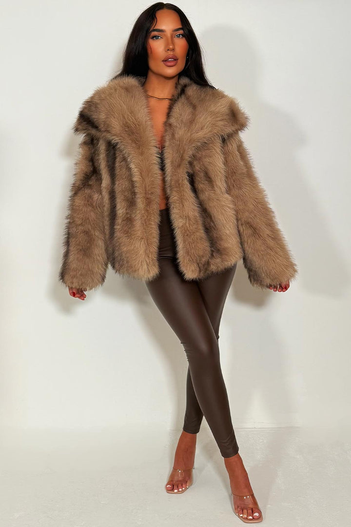 Imani | Women’s collared faux fur jacket