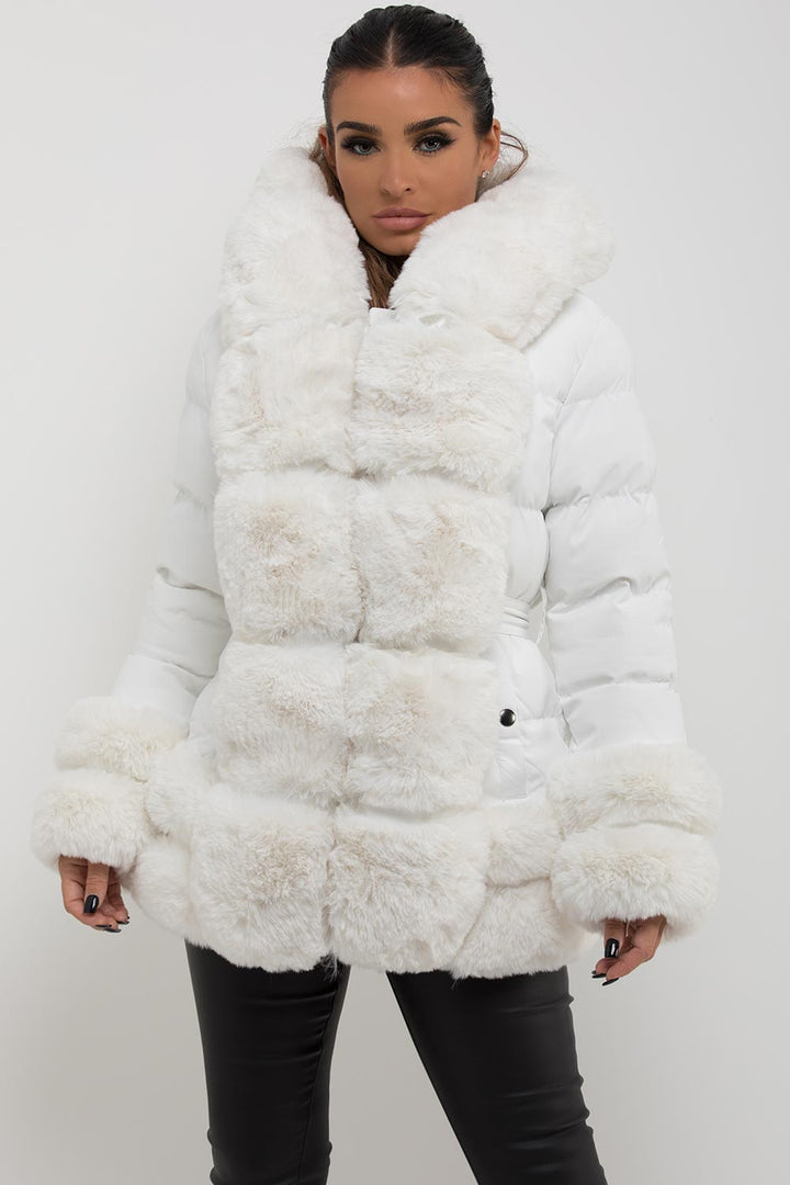 Nayeli | Women’s puffer jacket with faux fur trim