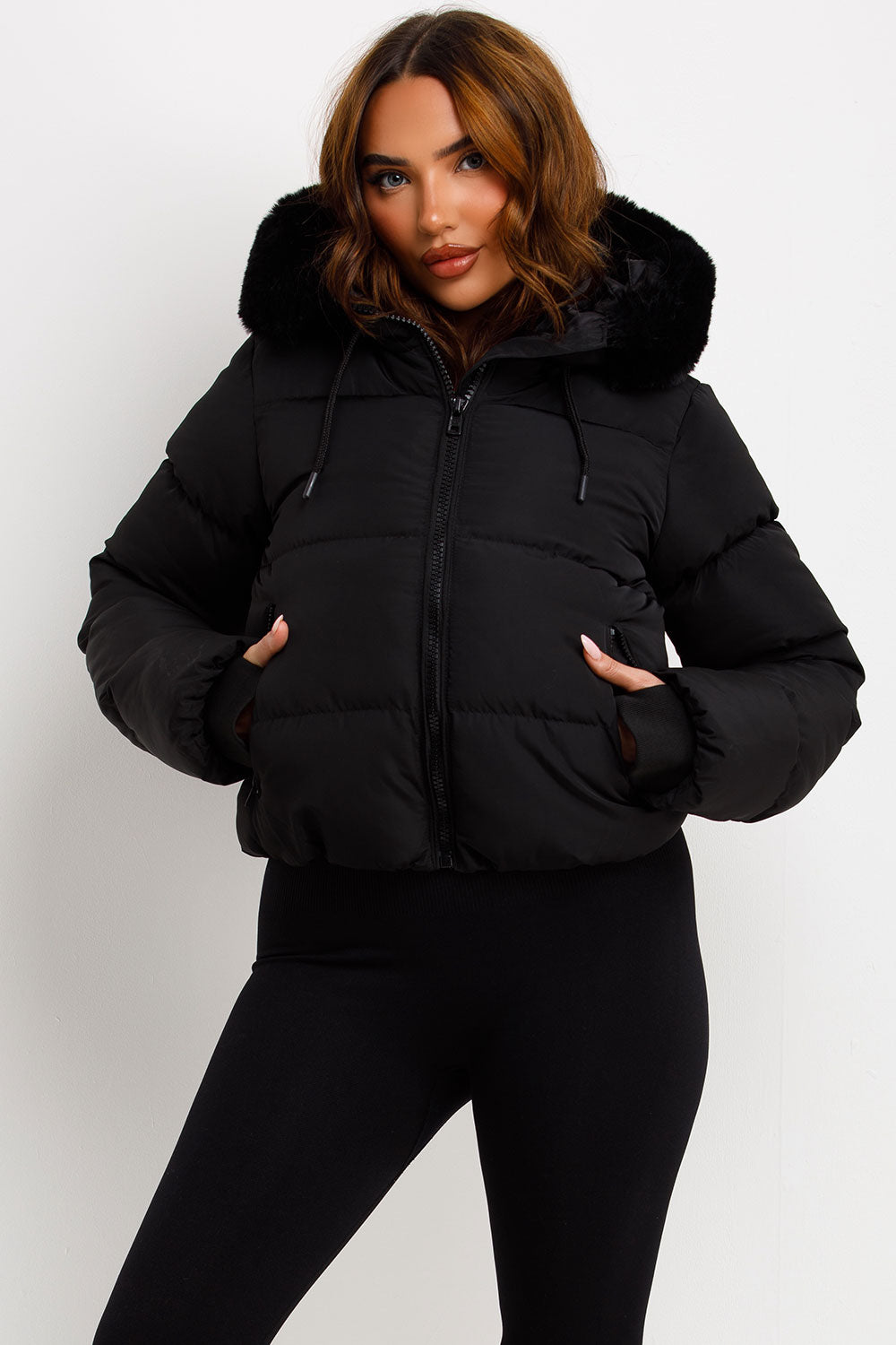 Jaylen | Women’s puffer jacket with faux fur hood