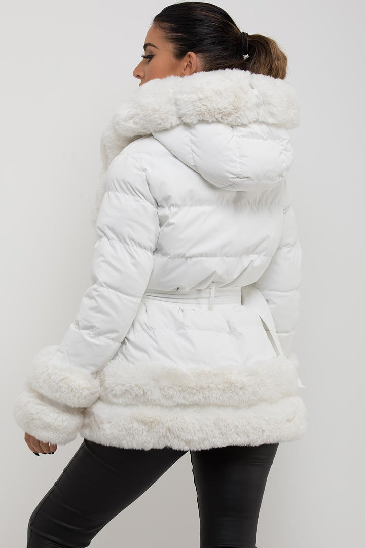 Nayeli | Women’s puffer jacket with faux fur trim