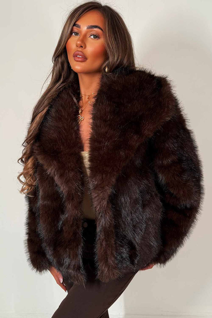 Selina | Women’s collared faux fur jacket