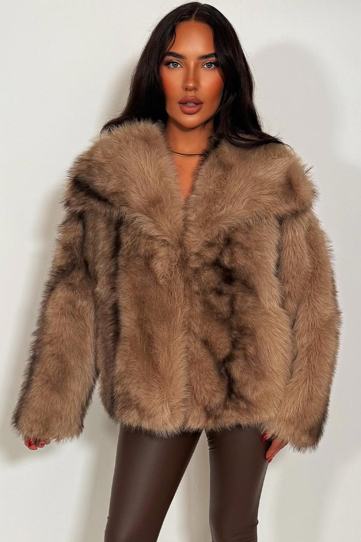 Imani | Women’s collared faux fur jacket