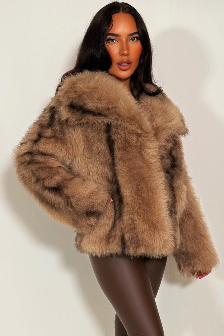 Imani | Women’s collared faux fur jacket