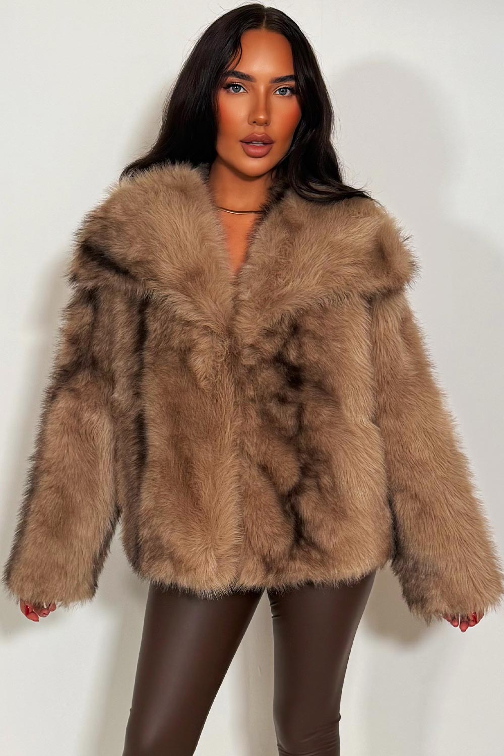 Imani | Women’s collared faux fur jacket