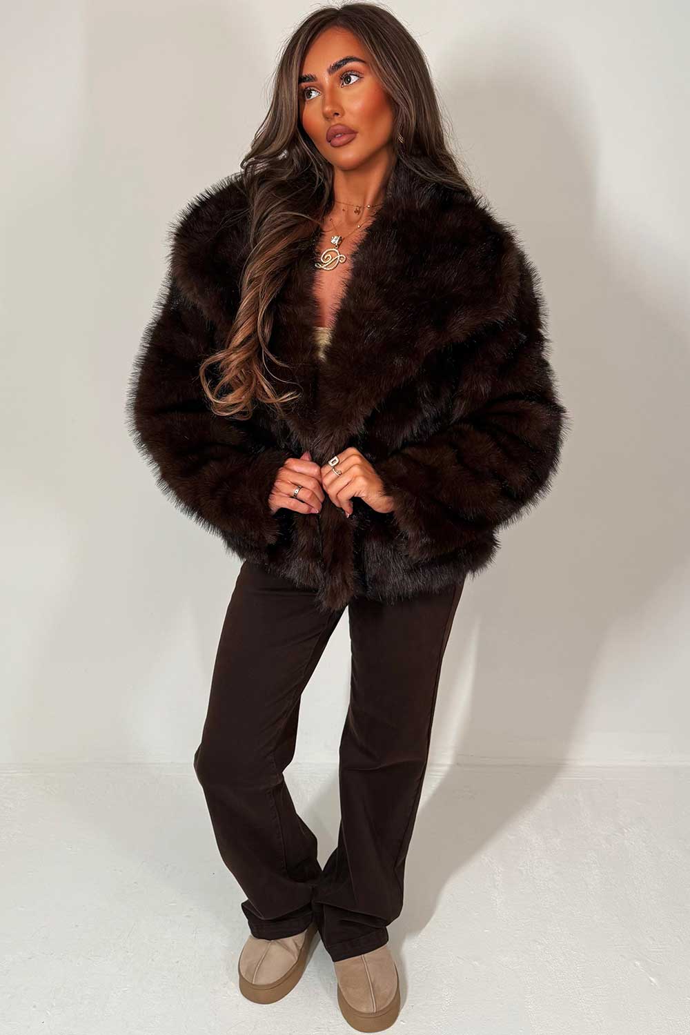 Selina | Women’s collared faux fur jacket