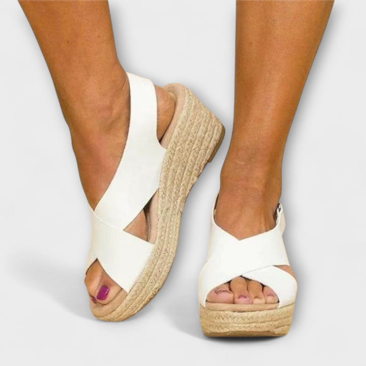 Emmy | Women’s cross-strap wedge sandals with espadrille sole