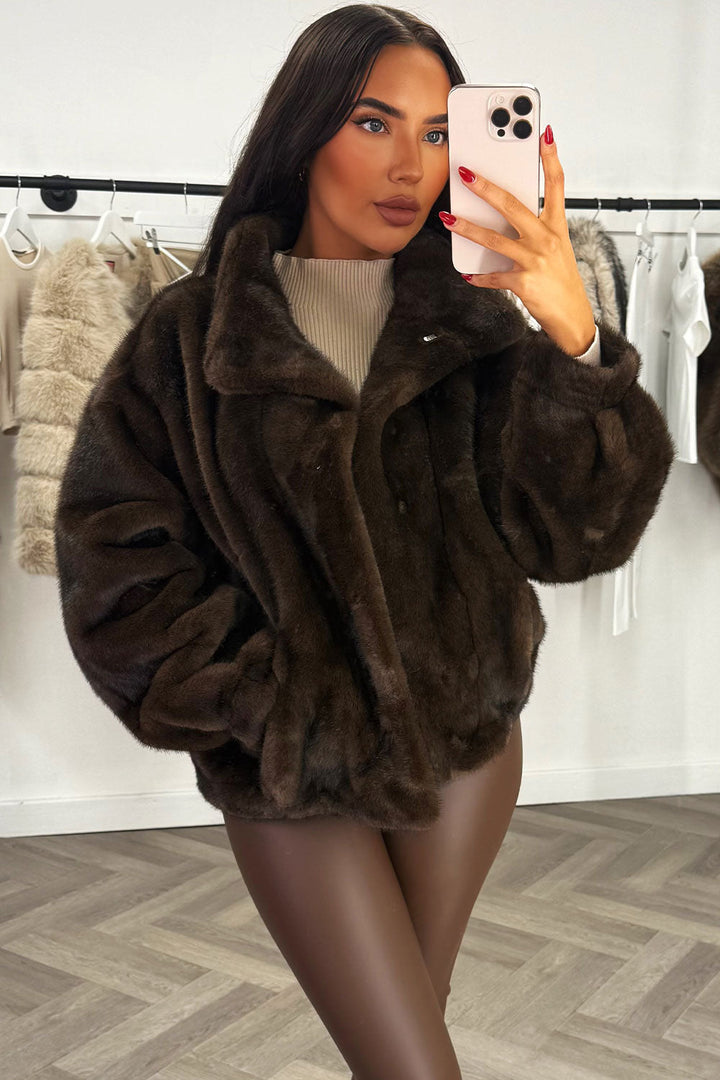 Loxley | Women’s funnel neck faux fur jacket