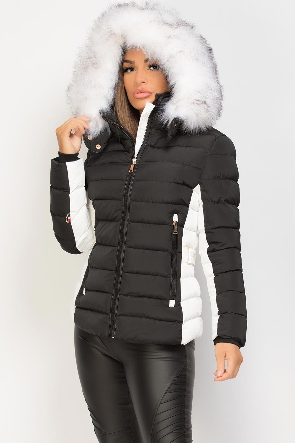 Noella | Women’s puffer jacket with detachable faux fur hood