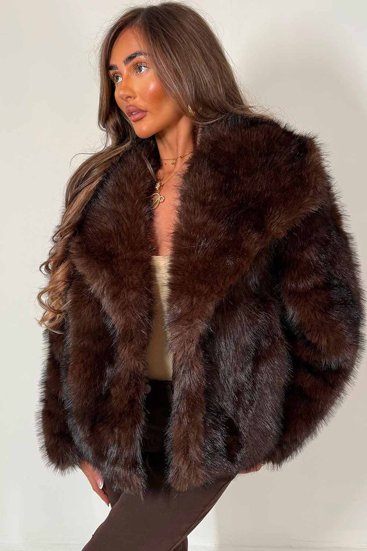 Selina | Women’s collared faux fur jacket