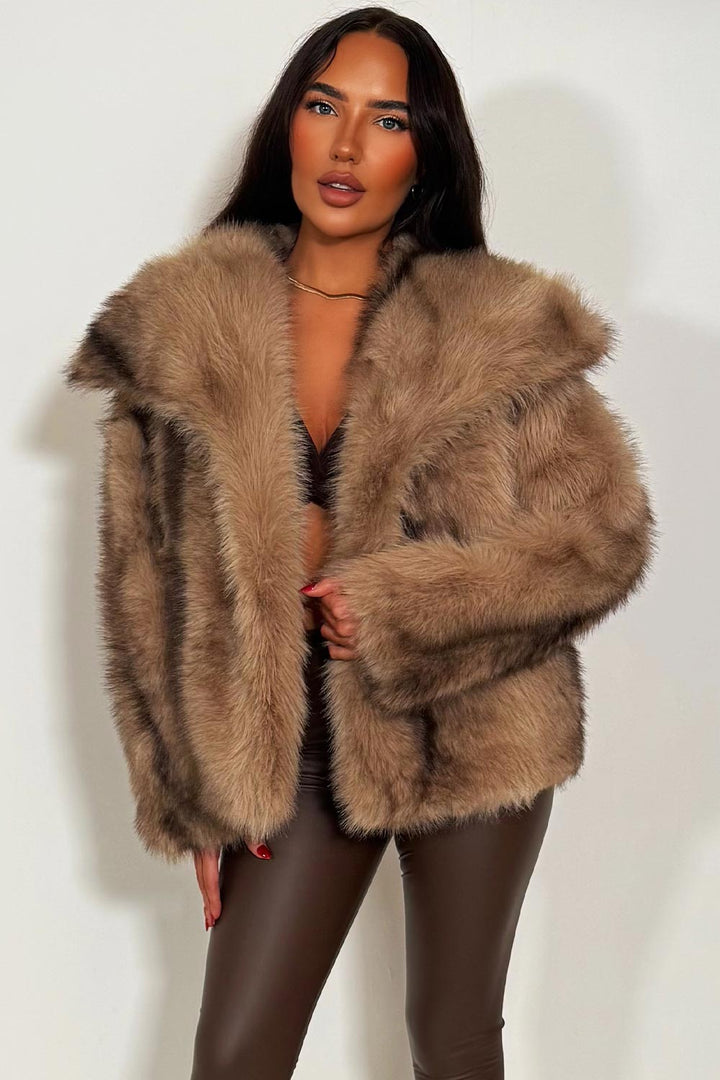 Imani | Women’s collared faux fur jacket