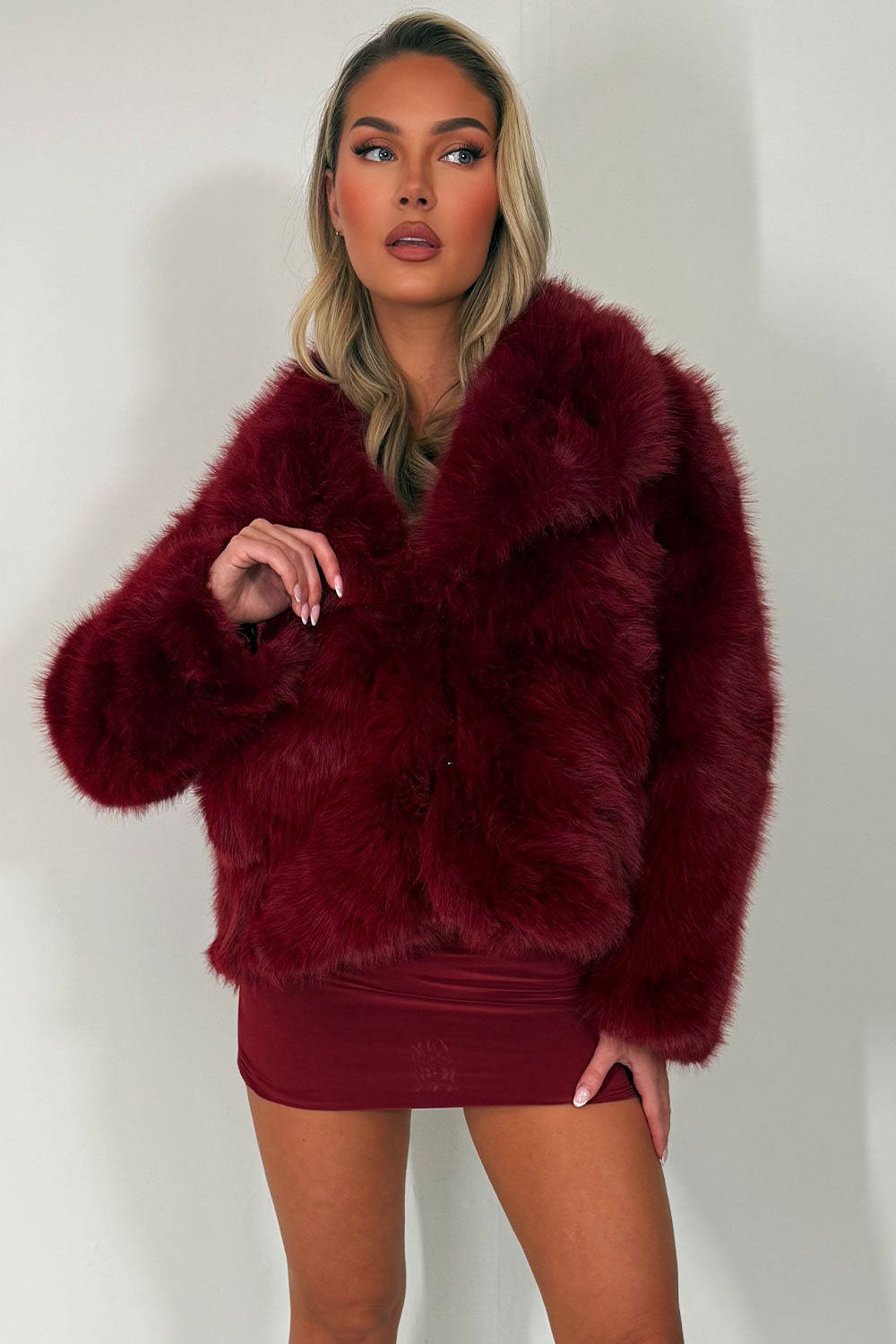 Ellorie | Women’s collared faux fur jacket