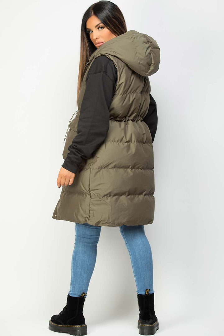Alaiah | Women’s long padded gilet with hooded design
