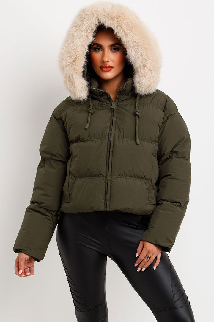 Aven | Women’s puffer jacket with faux fur hood
