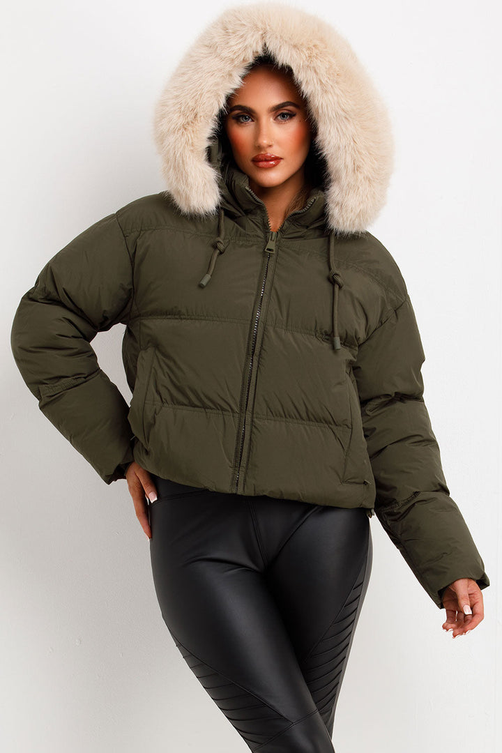 Aven | Women’s puffer jacket with faux fur hood