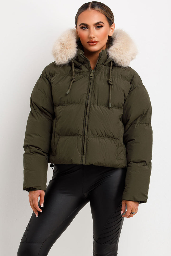 Aven | Women’s puffer jacket with faux fur hood